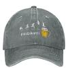 Friday Beer Print Funny Graphic Washed Baseball Cap Trendy Trucker Hat Summer Couple Women Outdoor Sun Sunshade Snapback Cap