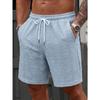 Pantaloncini casual da uomo con coulisse e texture