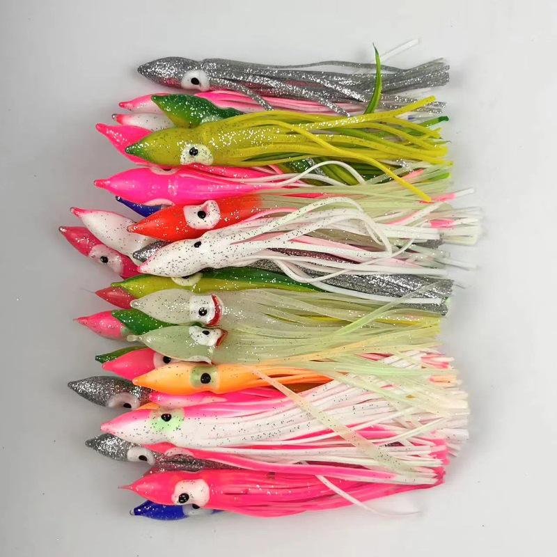 Leuchtende Mehrfarbige Oktopus Tintenfisch Sepia Angelköder 6cm Mixed Colors (10 pieces per pack)