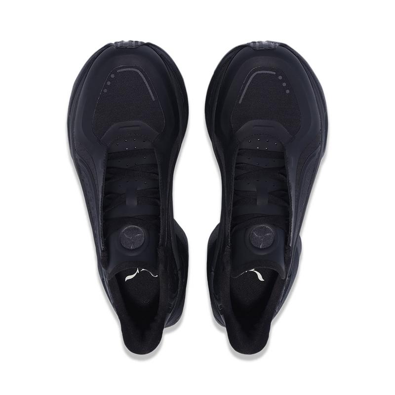 Li-Ning 1990 Shadow Lightweight High Resilience Thick Sole Non-Slip Shock Absorbing Low-Top Casual Shoes Women sneaker Black ALFU004-2