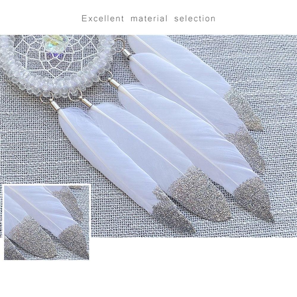 Stylish Small Dream Catcher Feather Car Accessories Car Interior White Rearview Mirror Hangings