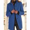Casual Solid Color Stand-Neck Jacket with Print Design and Pockets for Autumn/Winter
