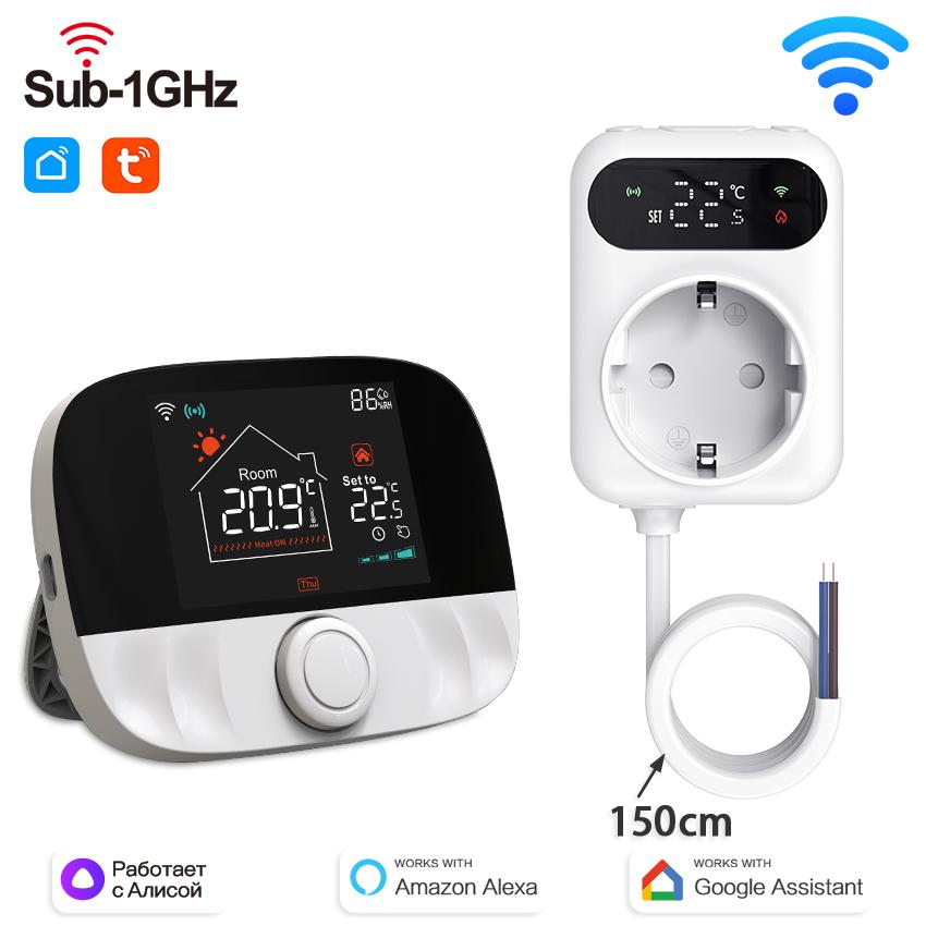 WiFi Heating Thermostat Tuya Smart RF433 wireless boiler/water floor heating controller App/Voice control alexa energy-saving RF433 Thermostat Set
