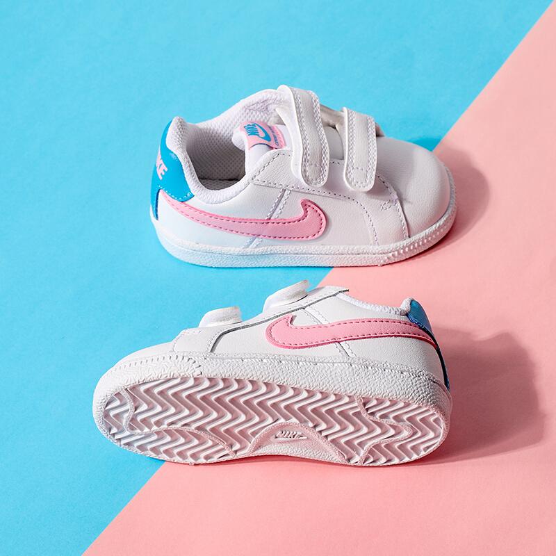 Nike Hook and Loop Low Top Skateboard Shoes White Blue Pink Infant And Toddler 833537-110
