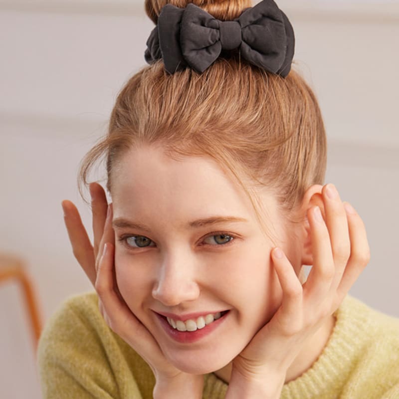 Scrunchie de cabelo de fita de almofada mellotory (Preto)