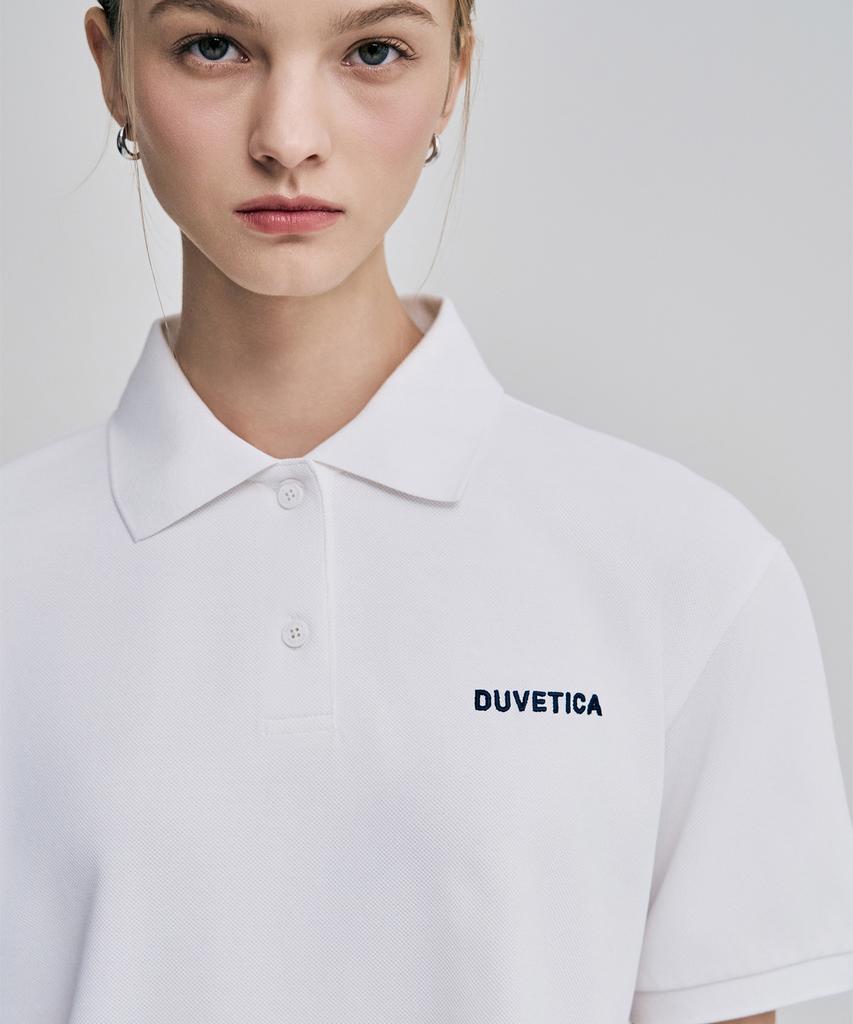 DUVETICA Le Sud (Light Ivory) (Women'S Short-Sleeve Collared T-Shirt)