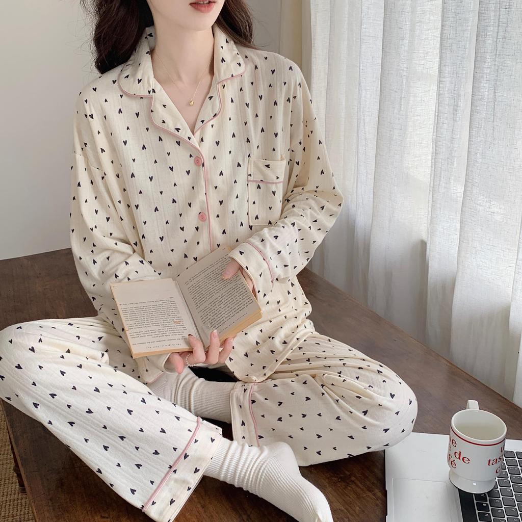 Women's French-Style Bunny Pajamas: Long-Sleeve, Spring/Autumn, Casual & High-End Home Suit