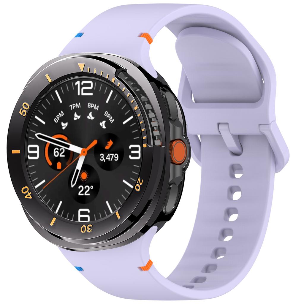 Silicone Band+Protective Case for Samsung Galaxy Watch 8 Classic 46mm Sport Strap Hard PC Bumper No Screen Film Watch Bracelet