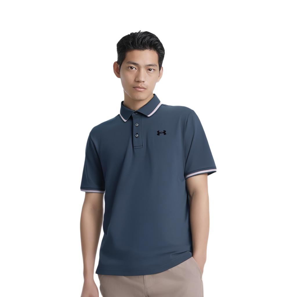 Under Armour Playoff 3.0 Stylish Comfortable Trendy Minimalist Sun Protection Short Sleeve Polo Shirt Men Polo Shirts Blue Gray 1388156-044