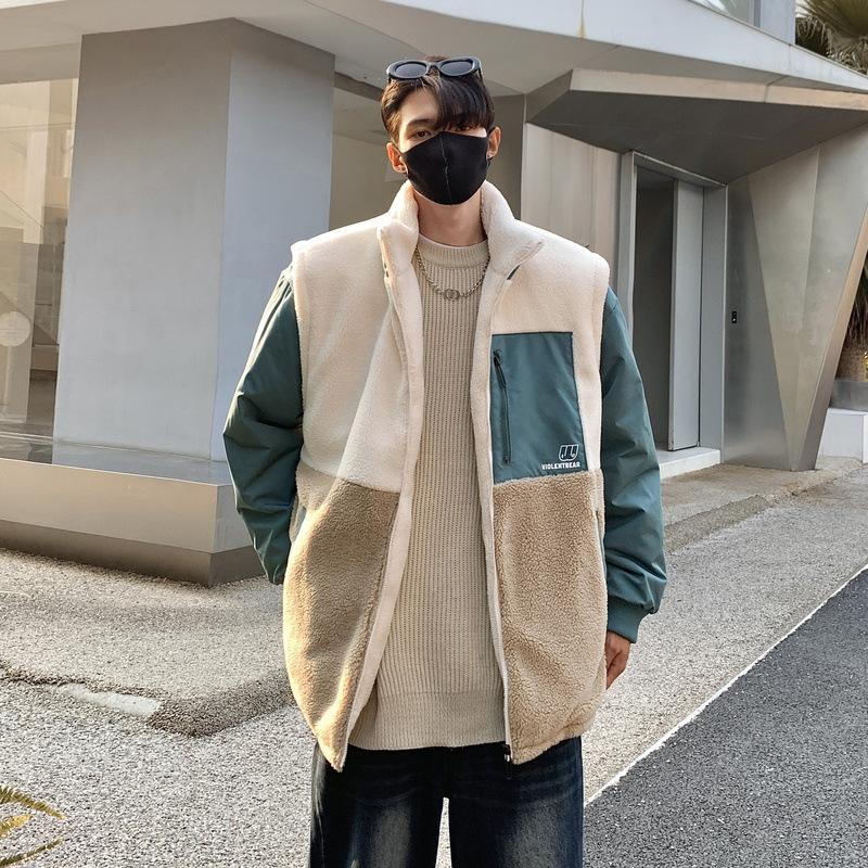 

Куртка из овечьего бархата, мужская, осень-зима, новая, теплая, повседневная, свободного покроя, с воротником-стойкой, в тон BL3963 3XL