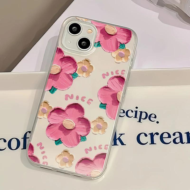Oil Painting Flower Phone Case For iPhone 16 Case iPhone 14 13 12 11 15 Pro Max 13 12 Mini 7 8 Plus X XS XR SE2 Soft TPU Cover