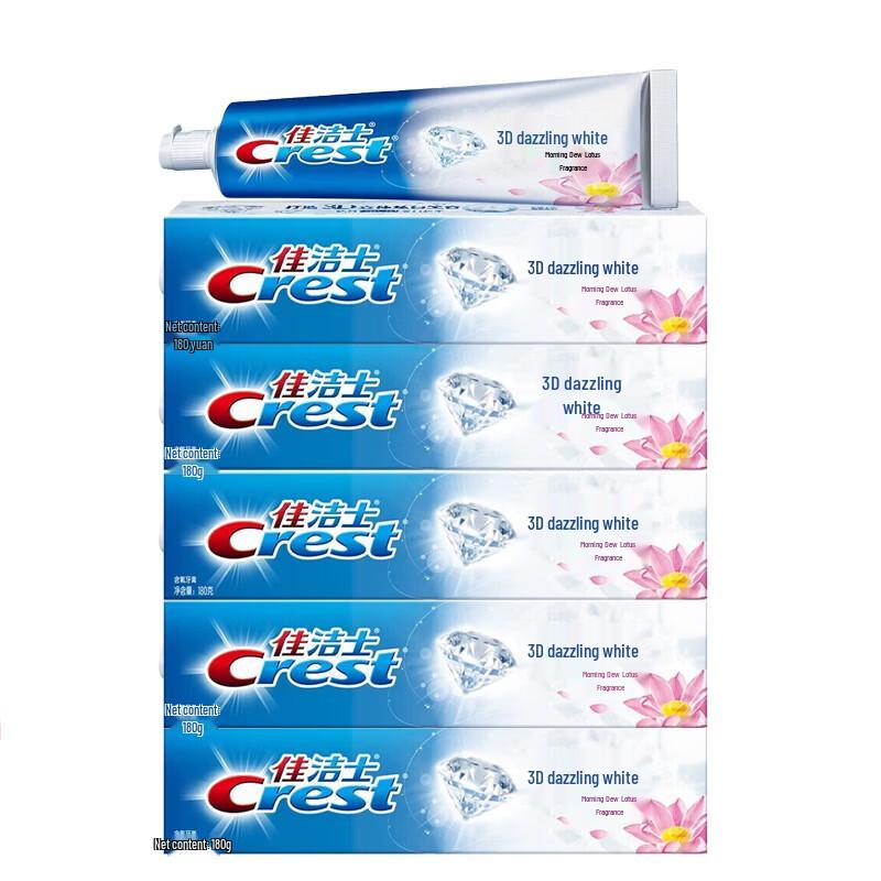 Crest 3D White Toothpaste 5-Pack & Tissues