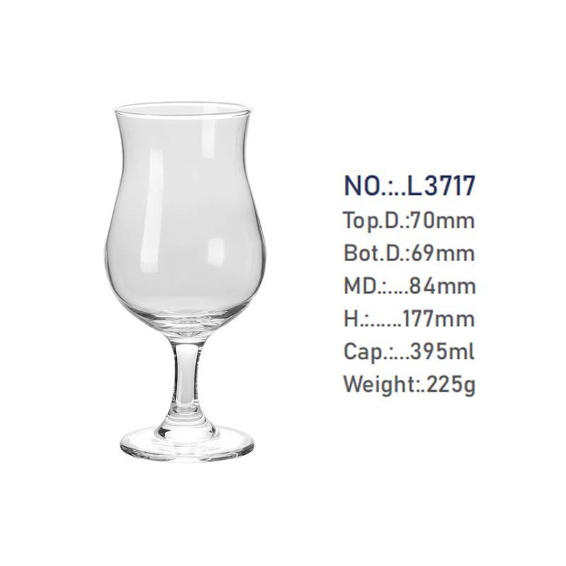 Tulip-Shaped Transparent Beverage Glass – High-Stemmed for Juice, Milk Tea, Cocktails, and Cold Drinks. Medium 301-400ml