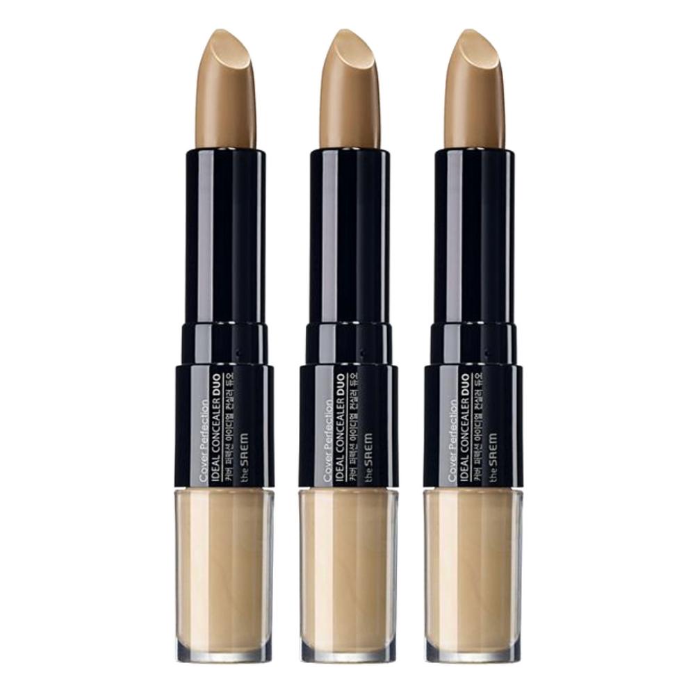 The Saem Cover Perfection Ideal Dual Concealer, No. 2 Rich Beige, 3 pcs