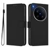 For Vivo X200 Ultra 5G Case Solid Color Wallet Leather Phone Cover with Strap