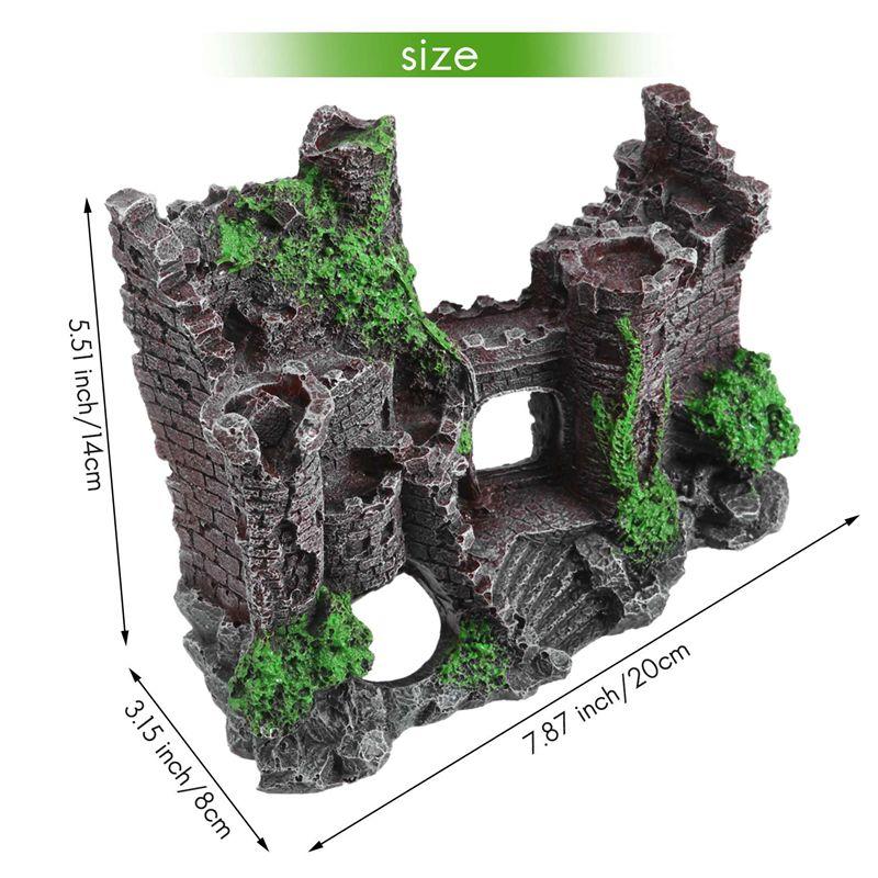 Kunstharz Aquarium Dekoration Antike Burg Aquarium Felsenhöhle Gebäude Dekoration Aquatische Landschaftsgestaltung Ornament