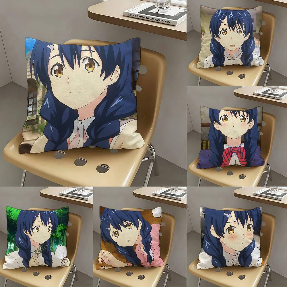 1pc Megumi Tadokoro Anime Characters Pillow Case Fashion Square Pillowcase Bedroom Sofa Room Ins Decoration Leisure
