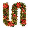 Christmas Illuminate Garland 8.8ft Rattan Christmas Battery Operated Artificial Flower Vine Plants Christmas Decorations