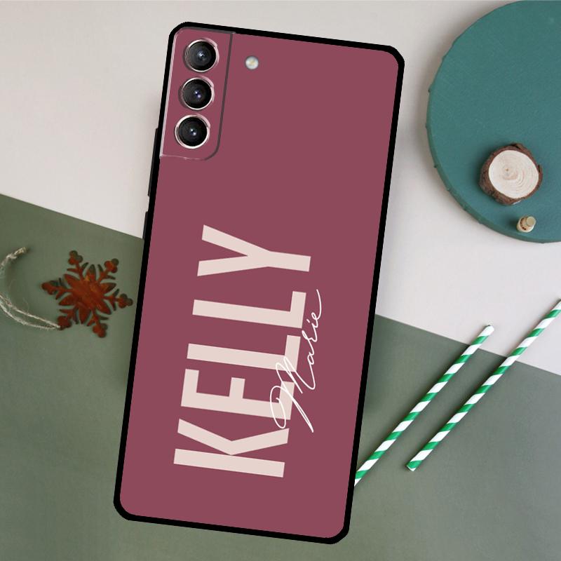 Pastellfarbene Custom Name Monogramm Hülle Für Samsung Galaxy S20 S21 FE S22 Plus S23 Ultra S8 S9 S10 Plus Note 10 20 Ultra Cover