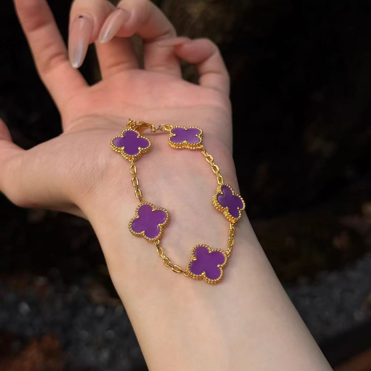 

Fashion Four-leaf Clover Necklace for Women Lucky Clover Clavicle Chain High-end Luxury Bracelet