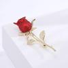 Sparkly Rhinestone Rose Brooch Creative Beautiful Flower Jewelry for Women Office Meeting Attire Decor Accessory