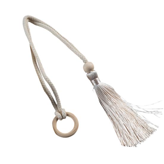 

Ремень для штор из натурального дерева с кисточкой и кольцом-кисточкой Декоративные держатели для штор в гостиную Домашний декор