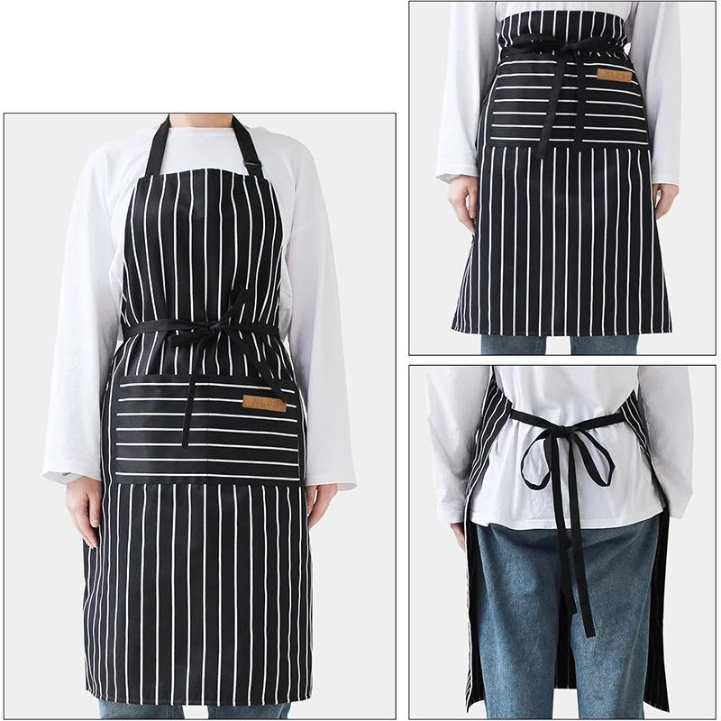 Kitchen Apron with Adjustable Webbing Adjustable Apron with Double Pocket Unisex Apron Kitchen Baking Nail Bib BBQ Work Apron