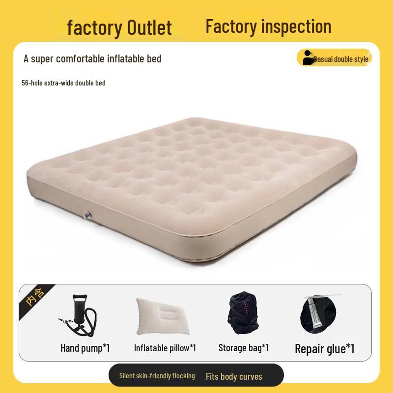 Portable Double Folding Inflatable Air Mattress for Home & Camping