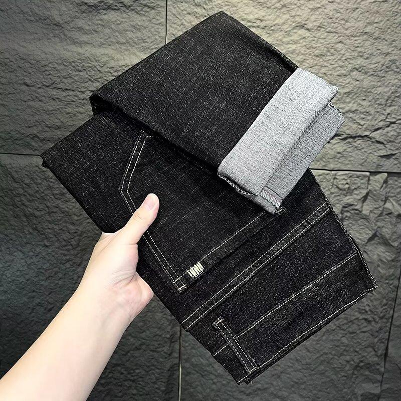 

Модные мужские джинсы в гонконгском стиле, новинка лета 2024, с персонализированными буквами, хип-хоп, модные, уличный стиль, модные, красивые брюки 36