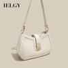 IELGY Bolsa feminina de alça superior em PU, moderna e prática, com formato de meia-lua e grande capacidade, em bege