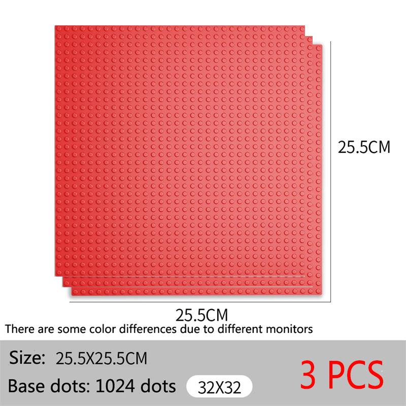 Non-Toxic 3Pcs Classic Base Plates Blocks 32X32 32X16 Dots Building Baseplates Bricks Assembly City Road Moc Friends City Toys