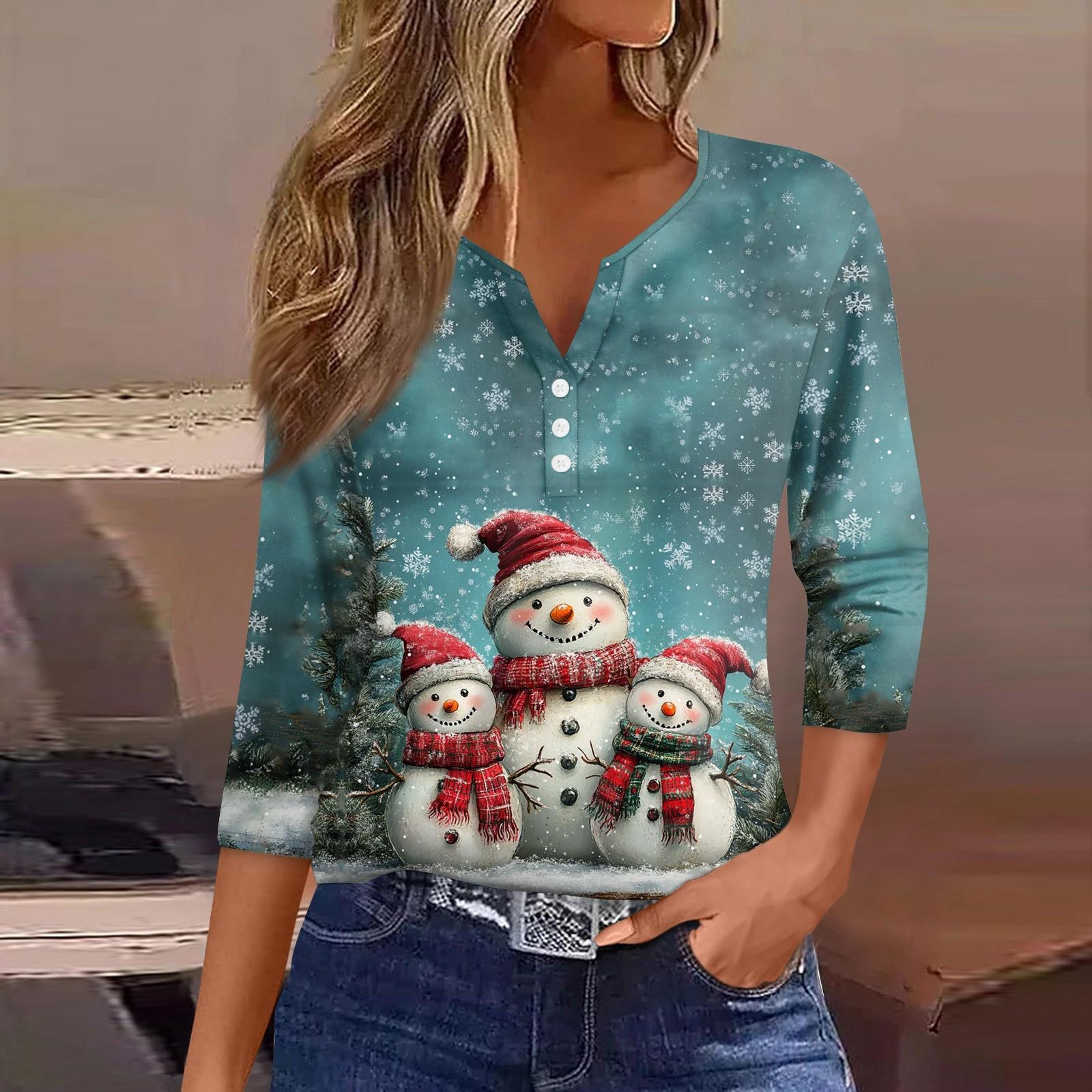 Женская футболка с рождественским принтом — фото 6