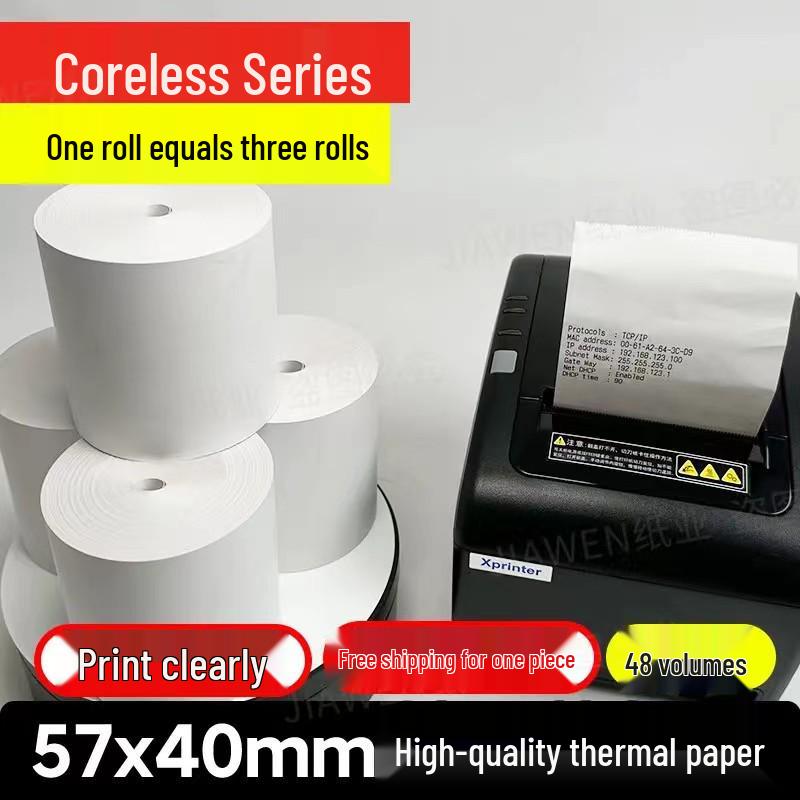 Thermal Cash Register Paper 57×50mm & 57×30mm, 58mm Receipt Roll for Restaurant, Supermarket, Takeaway