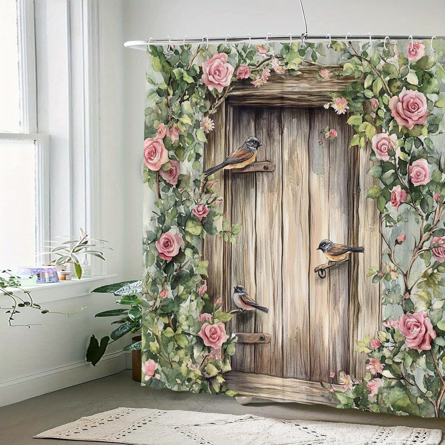 

Rustic Garden Door Shower Curtain - Multi-Style Bath Decor, Perfect For Those Who Love Nature-Inspired And Practical Designs W60H190(CM)-1 Pcs