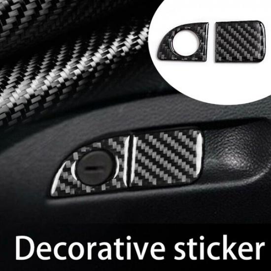 For Dodge Challenger 2015-21 REAL Carbon Fiber Co-Pilot Storage Box Handle Trims