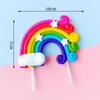 Double Layer Rainbow Balloon Cake Topper: Colorful Happy Birthday Decoration