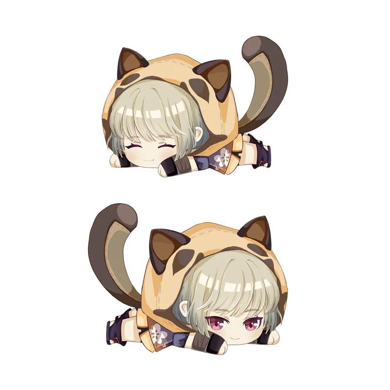 Genshin Impact Plush Pillow Anime Plushie Sofa Cushion Paimon Amber Lumine Keqing Klee Barbara Cartoon Stuffed Toy Birthday Gift