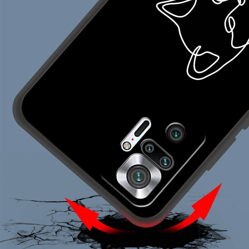 Cat Line Black Cats Phone Case For Xiaomi Redmi Note 14 13 5G 10 11 12 Pro Plus 4G 14C 13C 12C 10C Black Cover