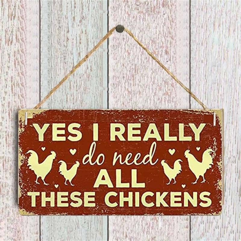 Stylish Chicken Coop Sign Red Unique Chicken Coop Plaque Accessories Decors for Farmhouse and Garden Space