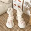 White Christmas Wind Platform Snow Boots Women's Winter New Velvet Thickened Warm Non-slip Big Head Cotton Shoes