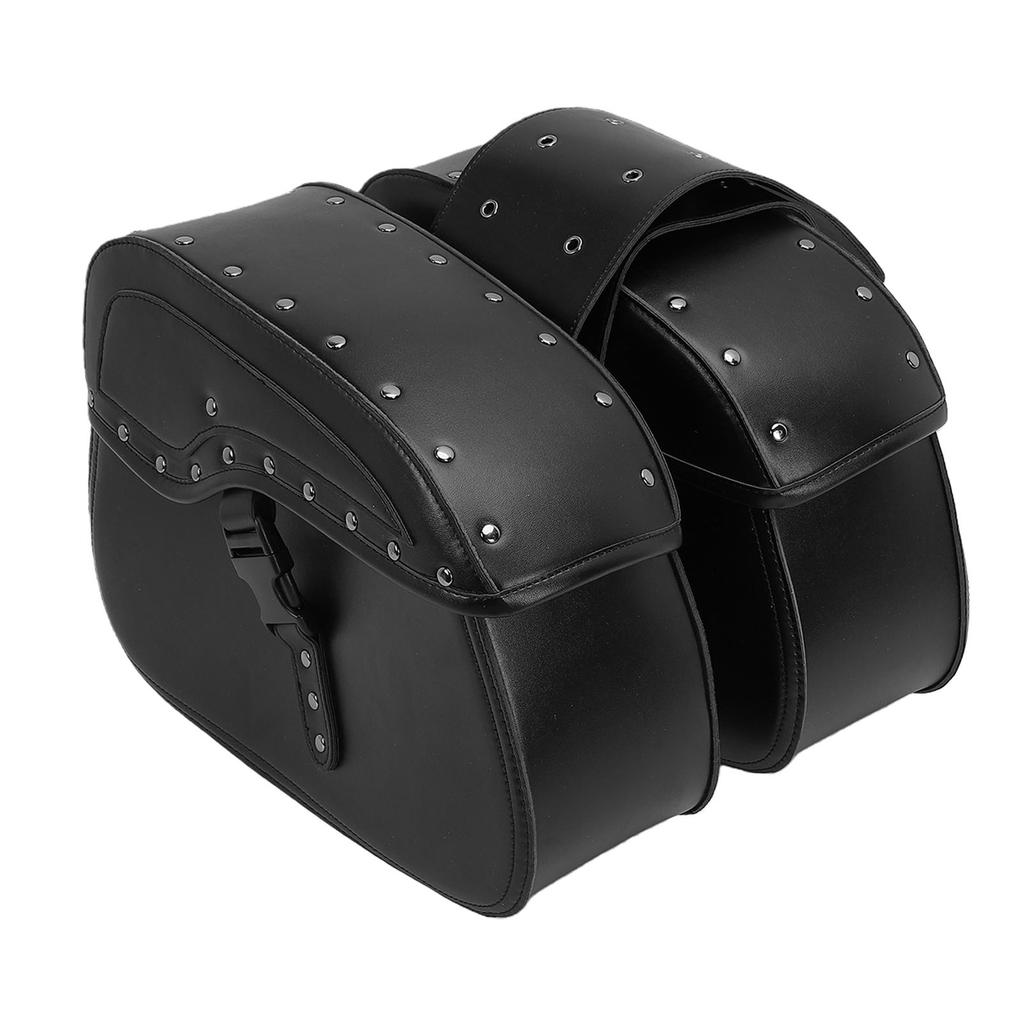 Motorcycle Saddlebags 30L Large Capacity Waterproofing Universal PU Leather Side Bags for Most Motorcycles