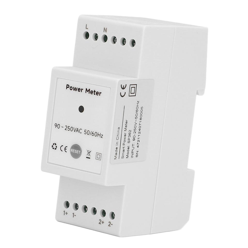 90‑250VAC Smart Energy Meter WiFi Single Phase Electricity Monitoring Meter with 2 200A Split Type Current Transformer