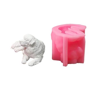 3D Dog Animal Statue Silicone Candle Molds Epoxy Resin Silicone Molds for Candle Soap Fondant Chocolate Cake Baking