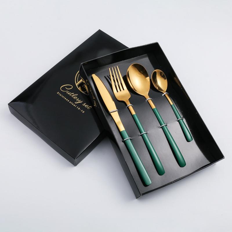 HANYANG 410 Stainless Steel Tableware Family Hotel Supplies Steak Knife, Fork and Spoon Set Western-style Tableware