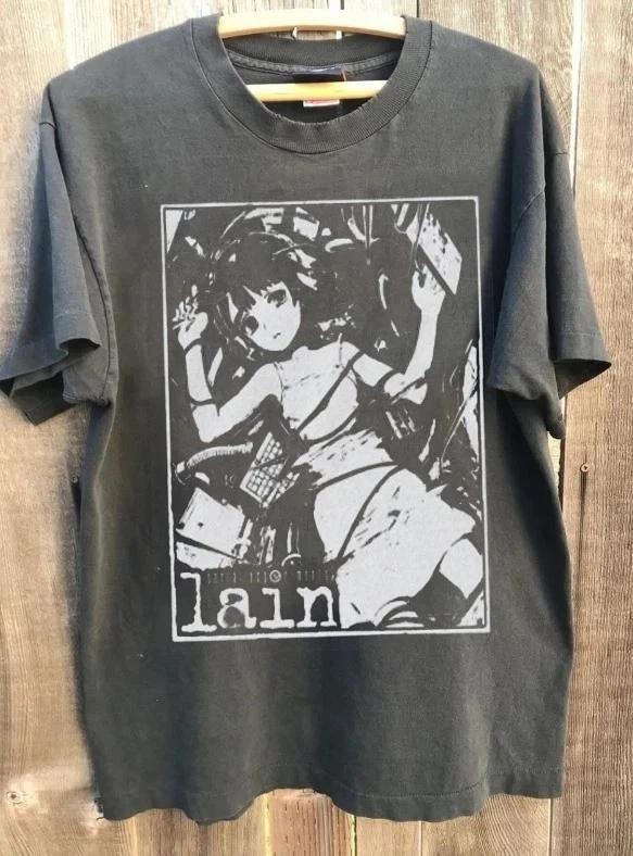 

Summer Men s Pure Cotton Vintage Serial Experiments Lain Tshirt Casual Stylish Loose and Breathable Suitable for Everyday Wear 5XL різнокольоровий