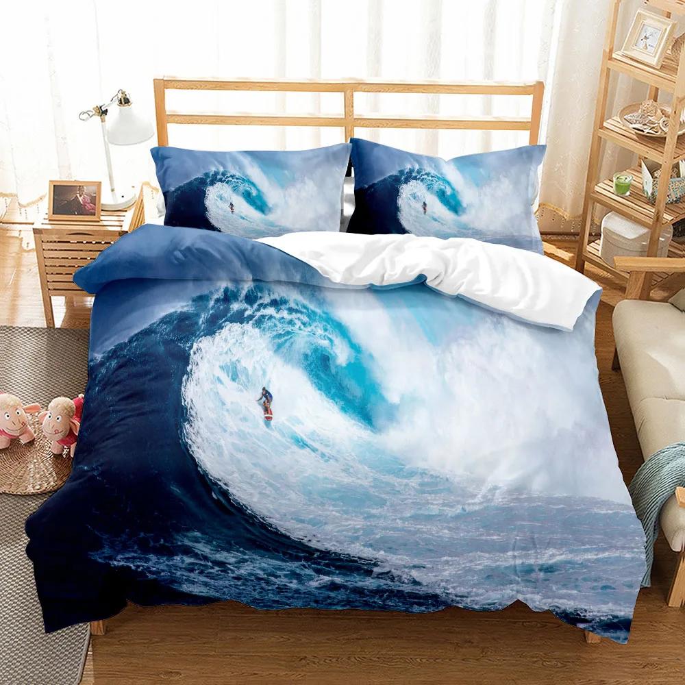 Surfing Summer Sports Movement Duvet Cover Set UK Single Double Queen US Twin Full King Size Bed Linen Set