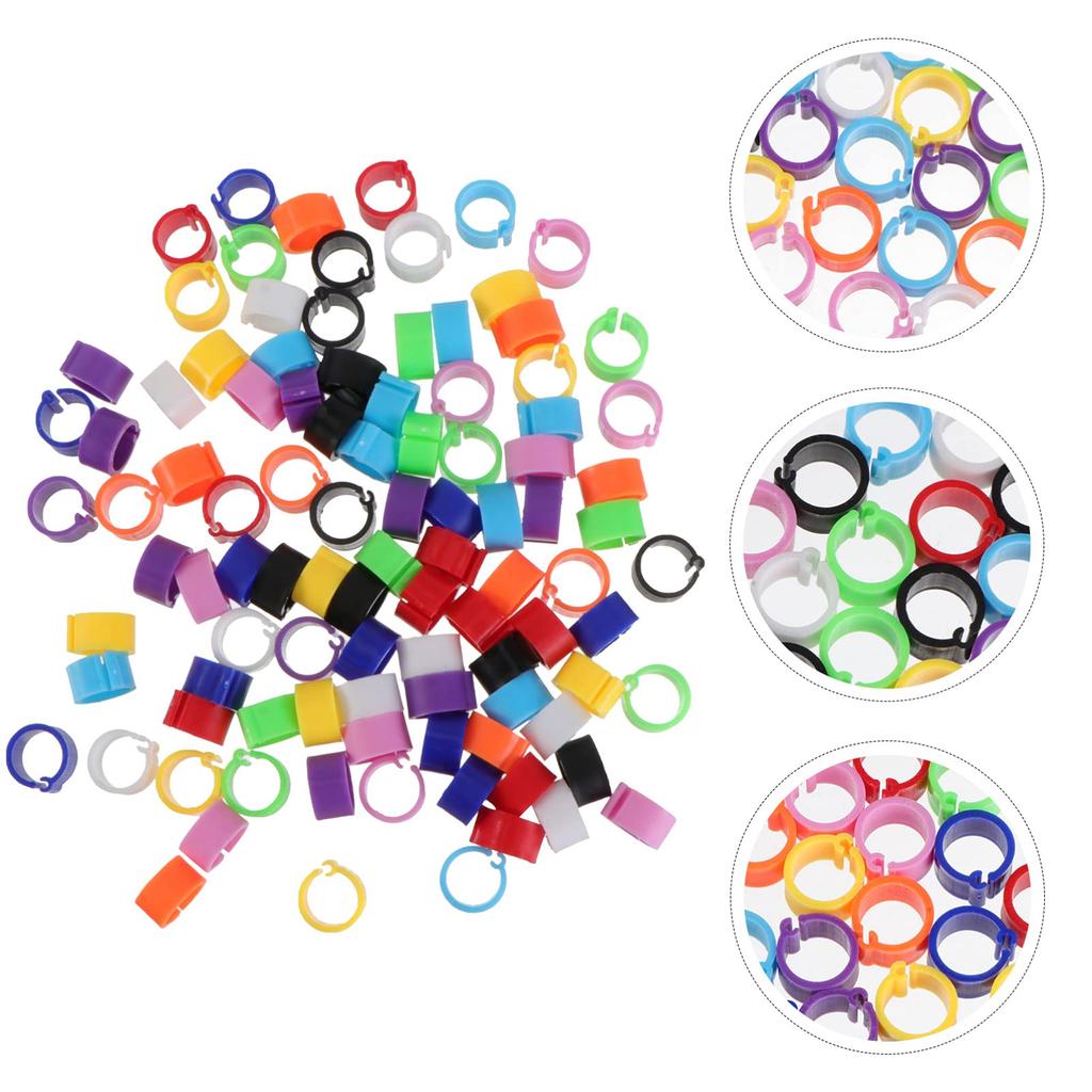 100 Piece Set Poultry Foot Rings Bird Identification Rings Chicken Duck Foot Rings Clips Chicken Duck Foot Rings Pigeon Duck Chicken Foot Rings Split