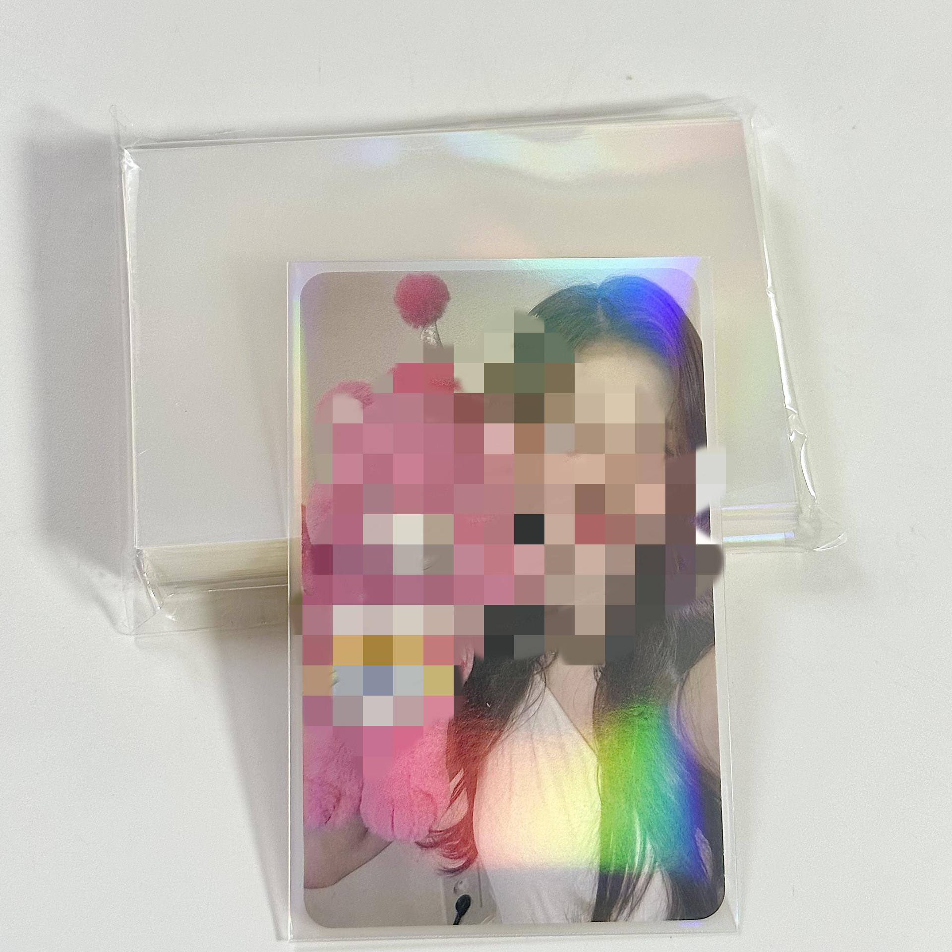 

50 шт./лот, прозрачные рукава для карт, 5,7x8,6 см, маленькие звезды, лазерная мигающая карточка, защитный чехол для карт, защитная пленка 58*89mm