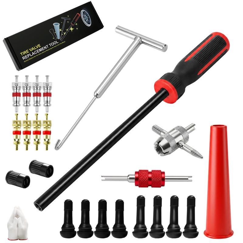 Tire Valve Stem & Core Installation and Repair Tool Kit