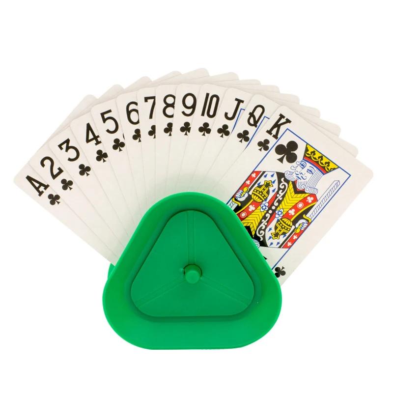4Pcsset Triangle Shaped Playing Card Holder Lazy Person Poker Seat Board Game Cards Stand For Children Seniors Free Your Hands